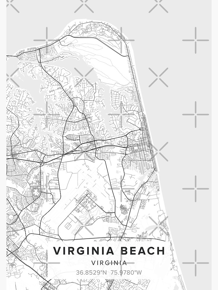 Virginia Beach Map Poster By Kara515 Redbubble 6699