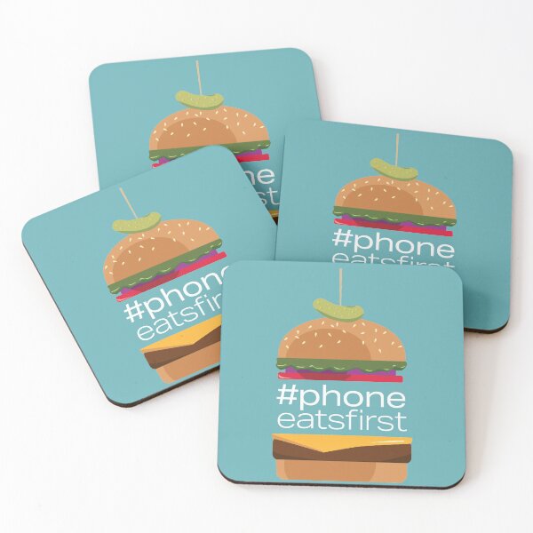 Item preview, Phone Eats First White Text designed and sold by foxychopstix.