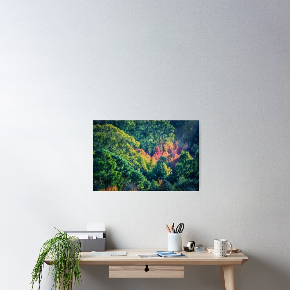 Autumn in the Hills (digital painting) Poster