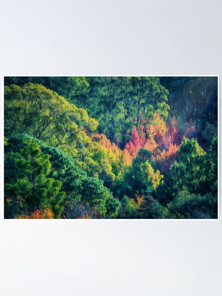 Alternate view of Autumn in the Hills (digital painting) Poster