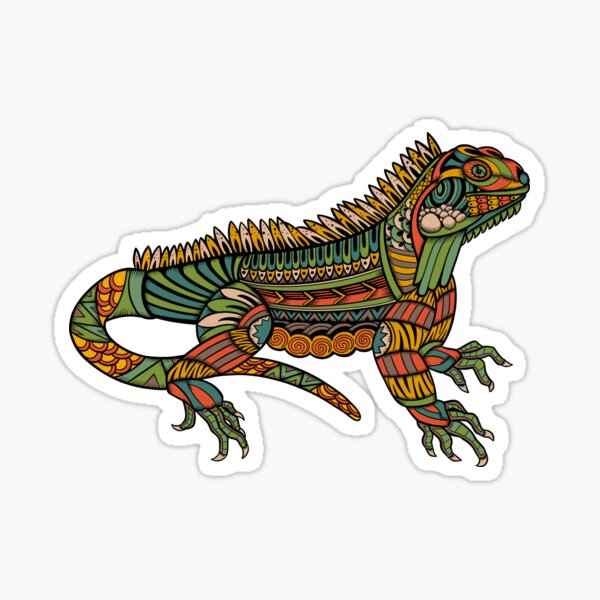 Spiritual Iguana - Magical & Ornamental Reptile Sticker