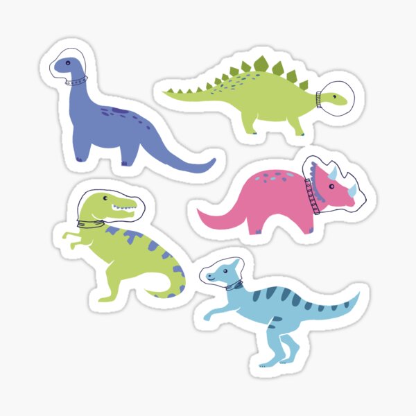 Space Dinosaurs in a Purple Sky Sticker