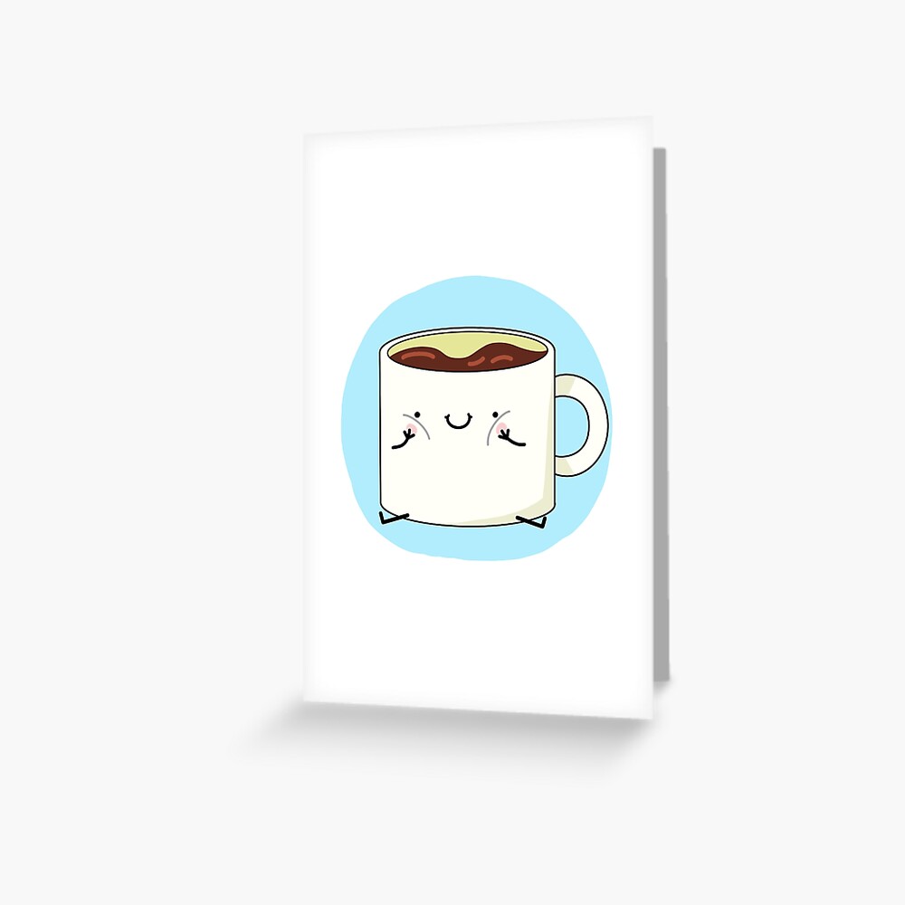 Kawaii Yellow Espresso Cup Greeting Card for Sale by kawaiilife