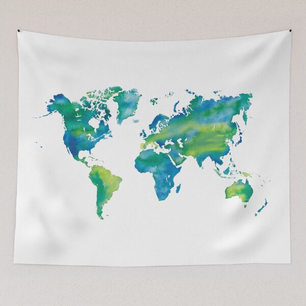 Item preview, Watercolor World Map designed and sold by Nicole Christine.