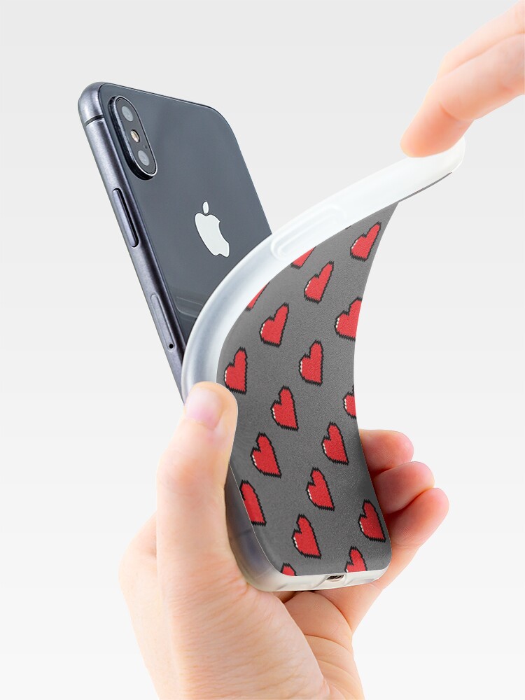 Alternate view of Digital Hearts Pattern iPhone Case