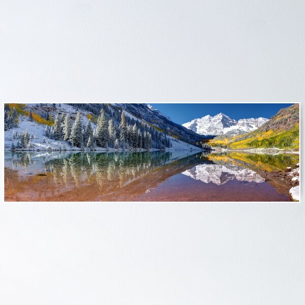 Item preview, Fall Season at Maroon Bells Panoramic Image  designed and sold by Rocky Mountain Artistry.