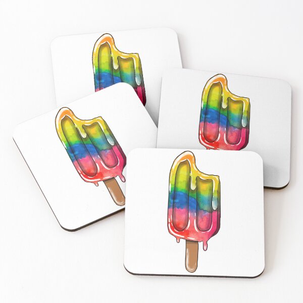 Item preview, Watercolor rainbow popsicle designed and sold by Createartforfun.
