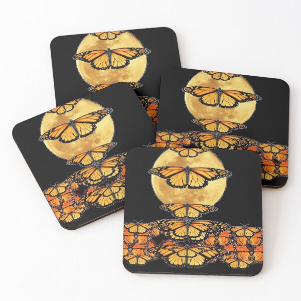 Item preview, ORANGE MONARCH BUTTERFLIES UNDER FULL MOON designed and sold by sharlesart.