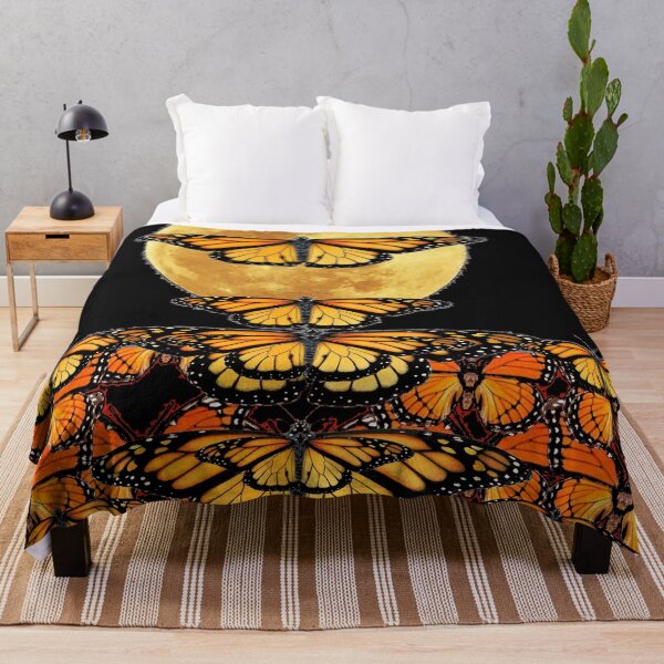 Item preview, ORANGE MONARCH BUTTERFLIES UNDER FULL MOON designed and sold by sharlesart.