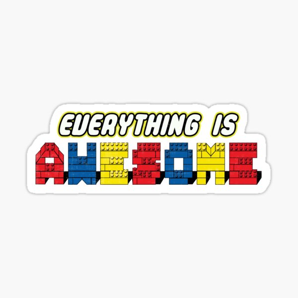 Lego Music Stickers Redbubble - the lego movies everything is awesome but its roblox death