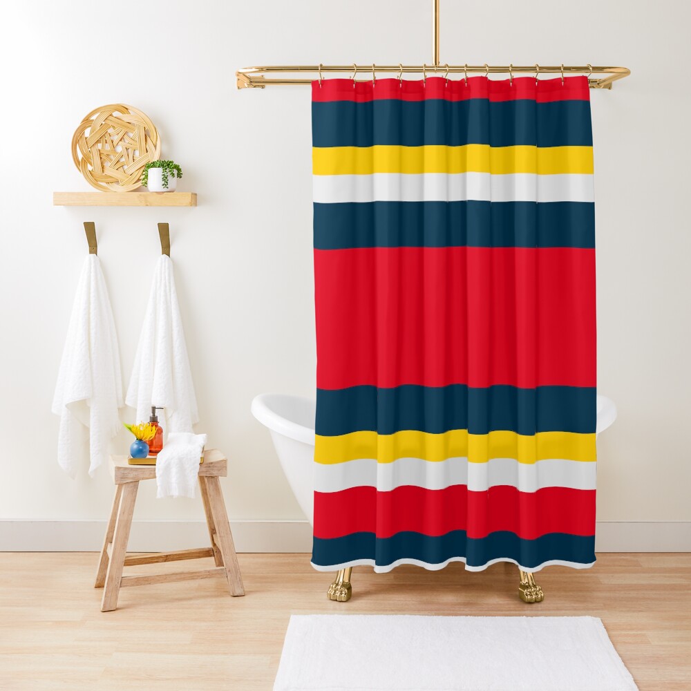 "Blue Red Yellow Stripes" Shower Curtain for Sale by tmsarts Redbubble