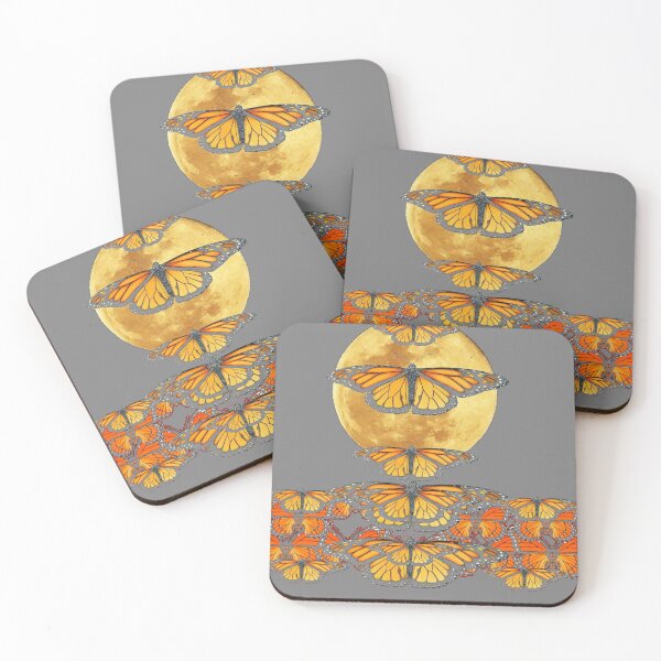 Item preview, ARTISTIC MONARCH STYLE BUTTERFLIES MOON GREY ABSTRACT designed and sold by sharlesart.