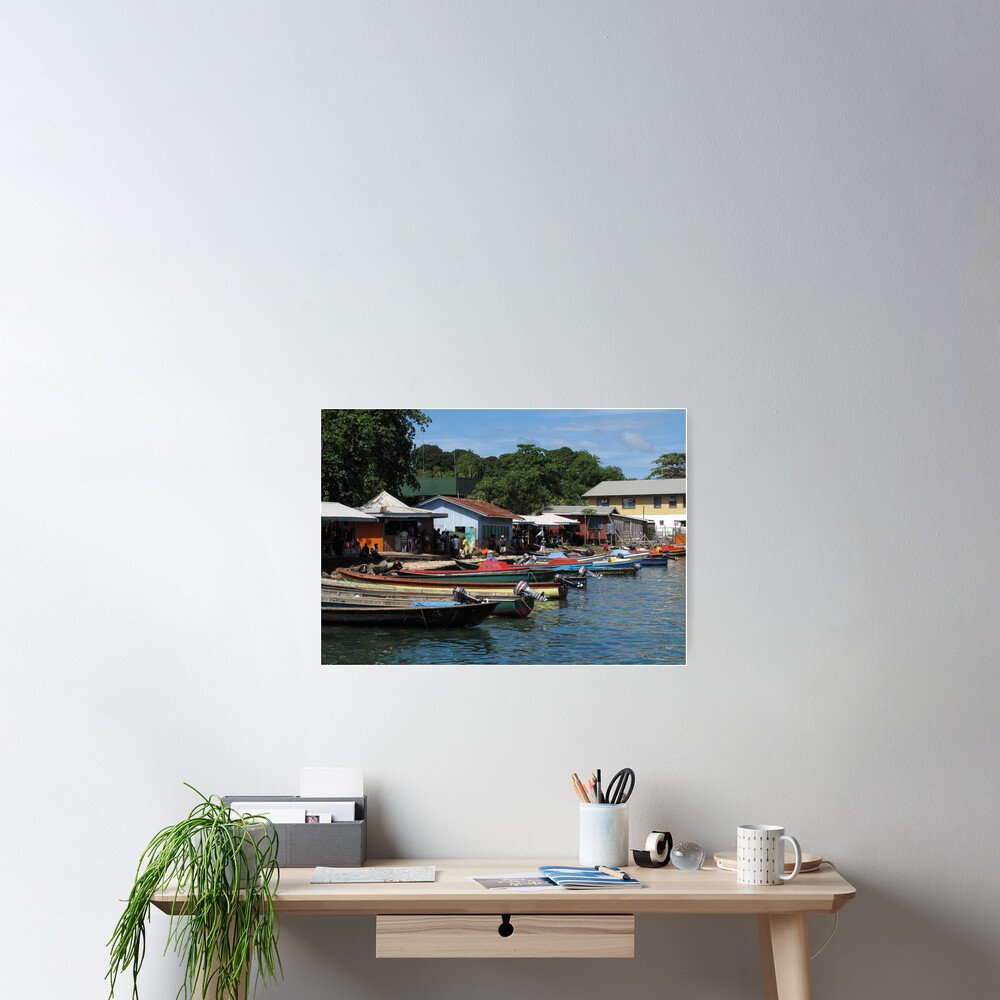 Longboats at Gizo Poster
