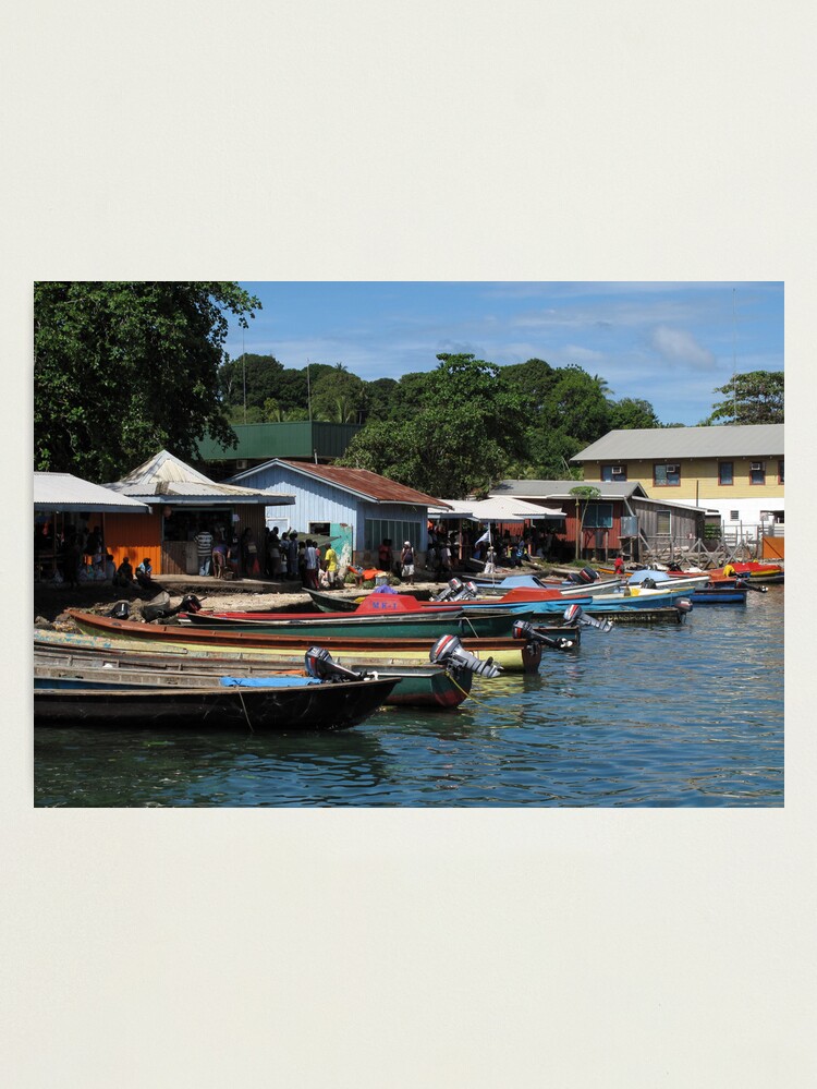 Alternate view of Longboats at Gizo Photographic Print