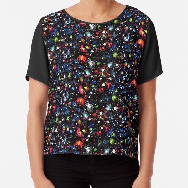 To the Moon and Beyond - Abstract Chiffon Top
