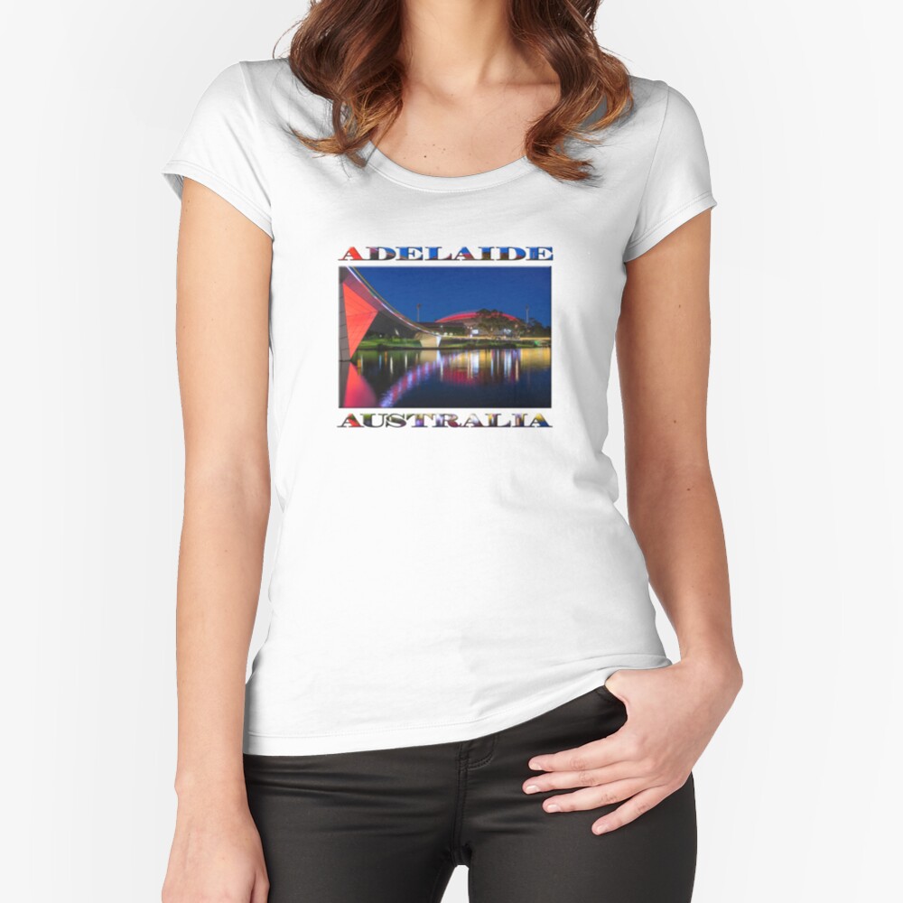 Adelaide Oval Elegance (poster on white) Fitted Scoop T-Shirt