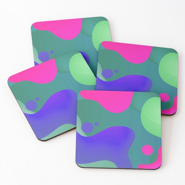 Very Cool, Super Awesome and kind of Pretty Amazing Colorful Abstract Pattern Coasters (Set of 4)