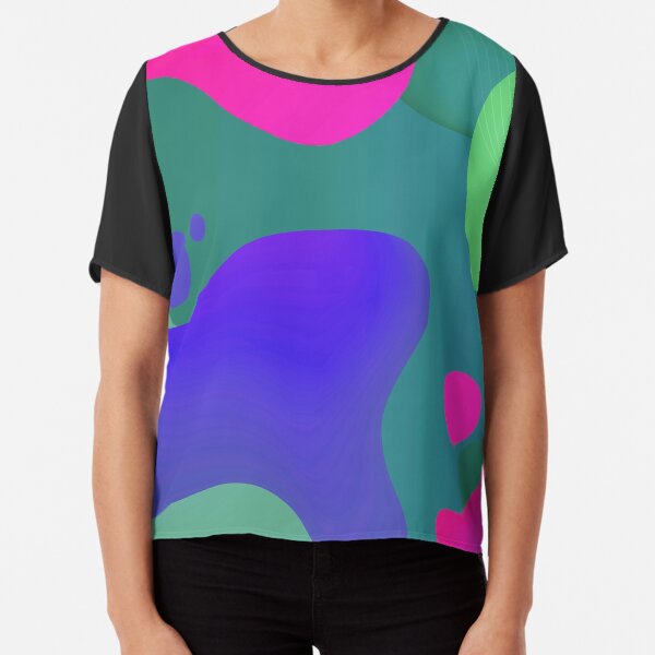 Very Cool, Super Awesome and kind of Pretty Amazing Colorful Abstract Pattern Chiffon Top