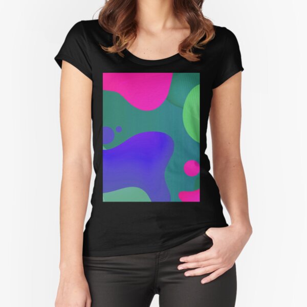 Very Cool, Super Awesome and kind of Pretty Amazing Colorful Abstract Pattern Fitted Scoop T-Shirt