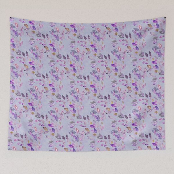 Item preview, Watercolour print of purple abstract leaves designed and sold by RosalieReeves.