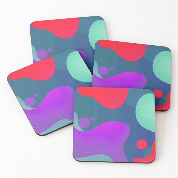 Very Cool, Super Awesome and kind of Pretty Amazing Colorful Abstract Pattern Coasters (Set of 4)