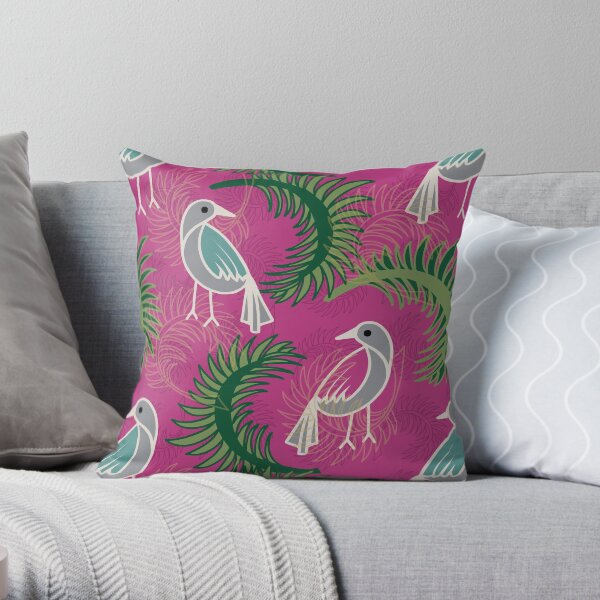 Bowers Meeting in the Forest Fuschia Throw Pillow