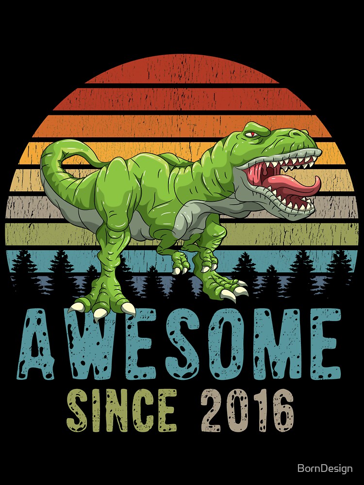 Kids Dinosaur 3rd Birthday Gift Awesome Since 2016 T-Shirt Kids Dinosaur 3rd Birthday Gift Awesome Since 2016 T-Shirt
