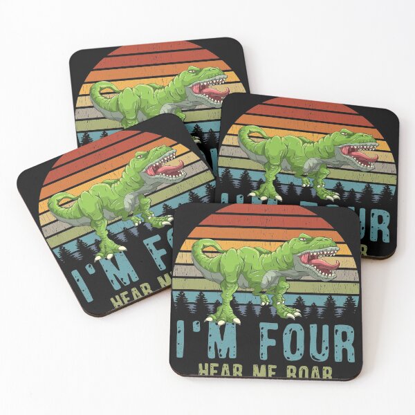 Item preview, I'm Four Hear Me Roar T-Rex Dinosaur 4. Birthday Boy Dino designed and sold by BornDesign.