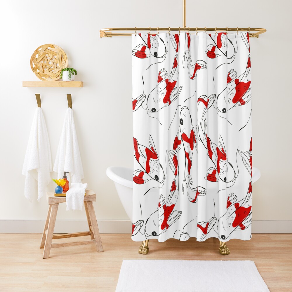 Koi red fish Shower Curtain