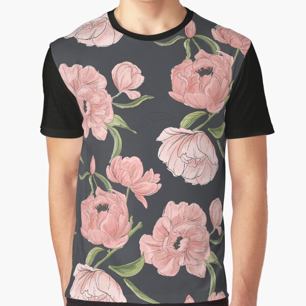 Modern floral peony pattern Graphic T-Shirt