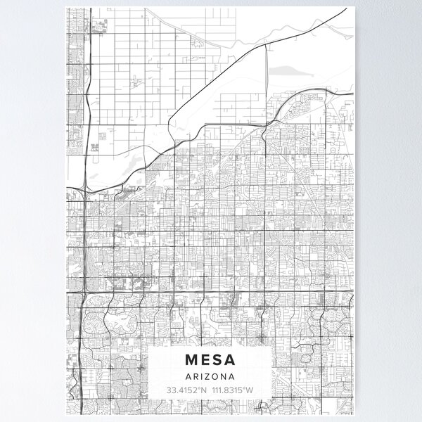 Aperçu de l'œuvre Carte de Mesa, Arizona créée et vendue par Kara515.