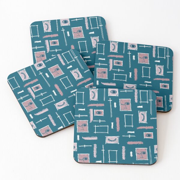 Item preview, Paintbrush Faces Teal designed and sold by radgedesign.