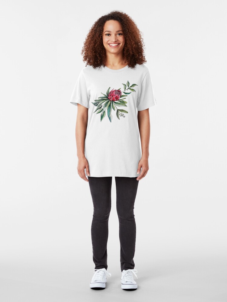 Alternate view of Protea watercolor Slim Fit T-Shirt