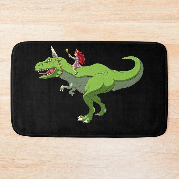 Item preview, Girl Riding T-Rex With Unicorn Horn Fairy Fantasy designed and sold by BornDesign.
