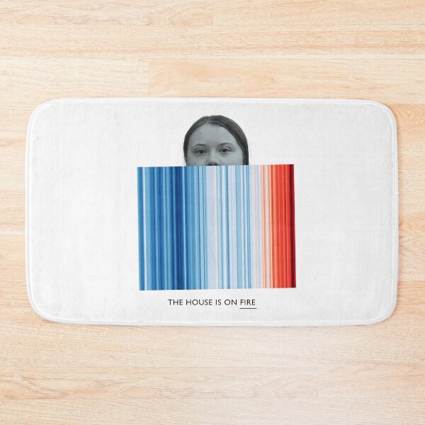 Item preview, ! Greta Climate Warming Stripes ! The House is on Fire: The Original on White designed and sold by Day Chapman.