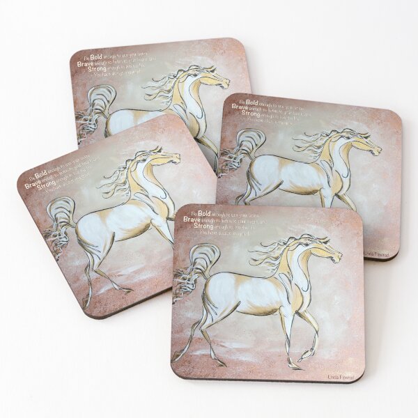Item preview, Almohada inspiradora caballo dorado designed and sold by Linda Finstad.