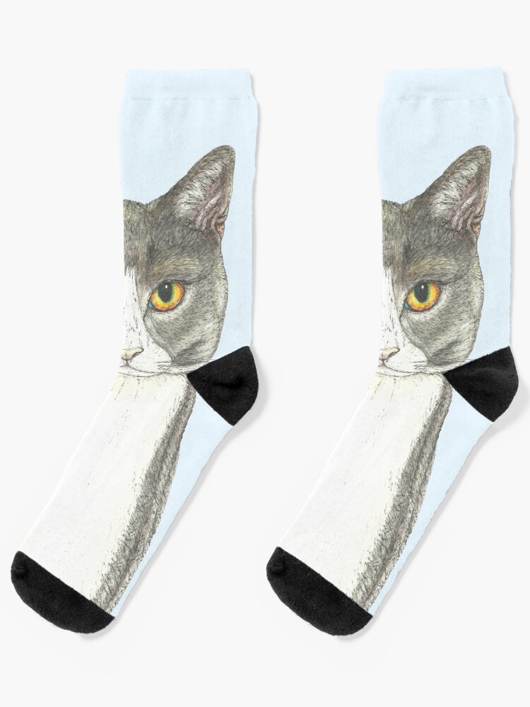 grey cat socks