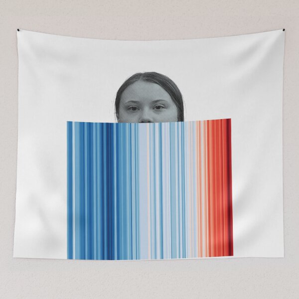 Item preview, ! Greta Climate Warming Stripes ! The House is on Fire: The Original on White (No Text) designed and sold by Day Chapman.