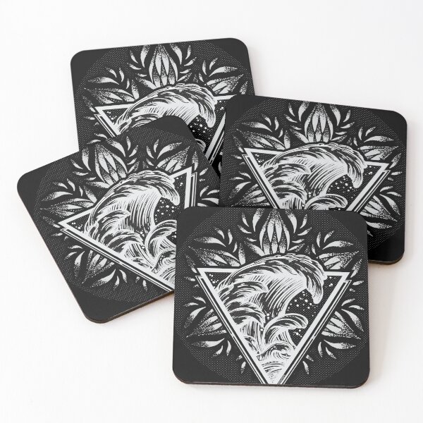 Item preview, Triangle Wave Mandala Dotwork Neg designed and sold by KalikaGraphisme.