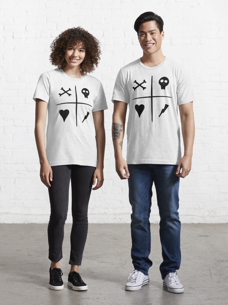 Bones, Skull, Heart and Lightning Bolt Cross