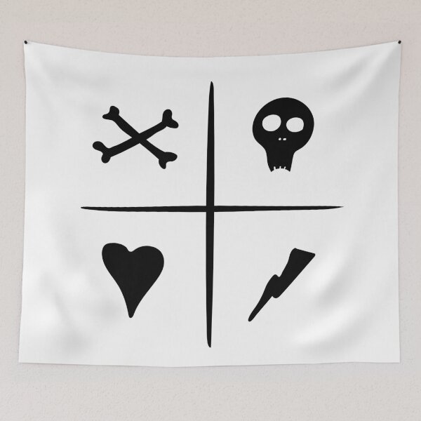 Item preview, Bones, Skull, Heart and Lightning Bolt Cross designed and sold by shirtgrass.