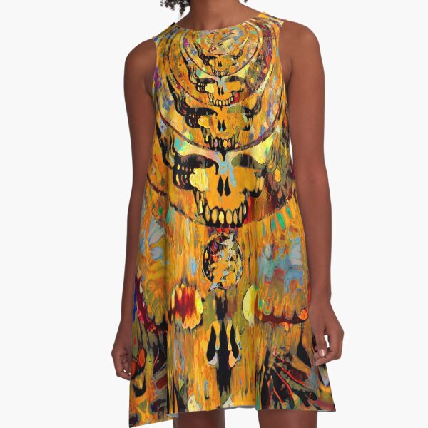 Dripping Tangerine A-Line Dress