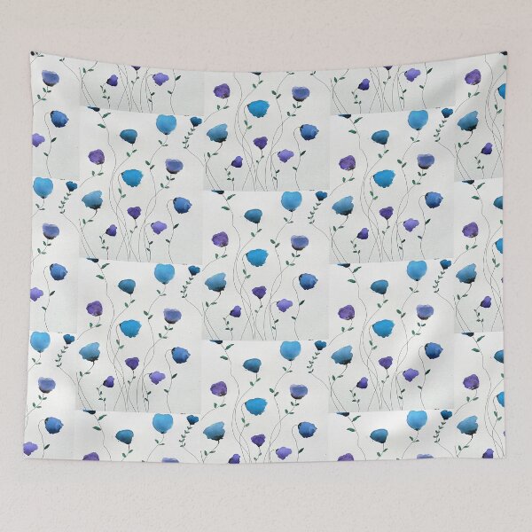 Item preview, Flowers in blue designed and sold by Sifan.