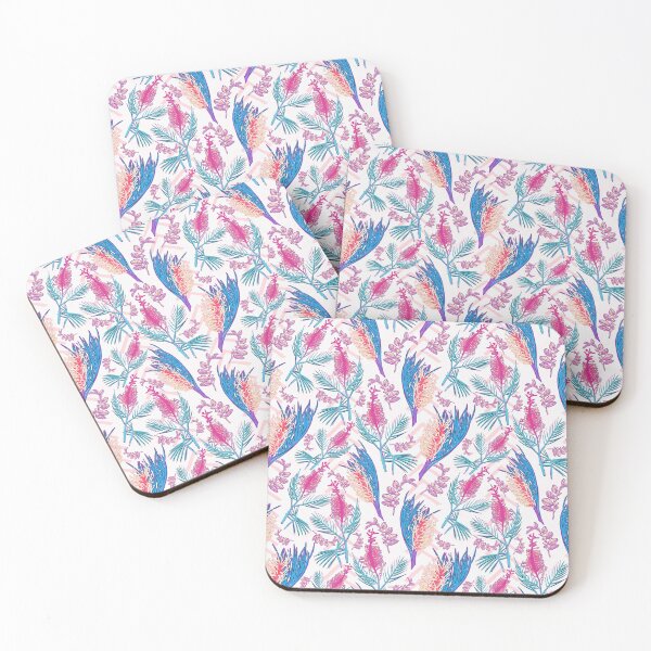 Item preview, Pink and Blue Australian Native Floral Pattern designed and sold by Annalee Beer.