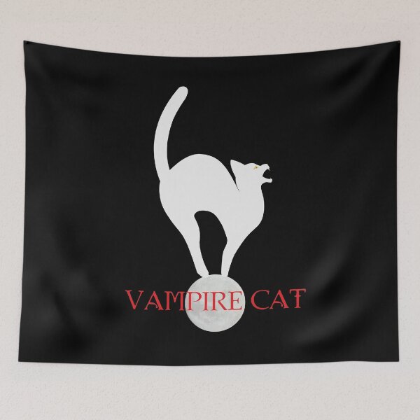 Item preview, Vampire cat sitting on the moon designed and sold by SaraM-design.