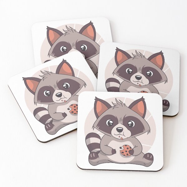 Item preview, sweet raccoon eats a biscuit designed and sold by KleinJenny.