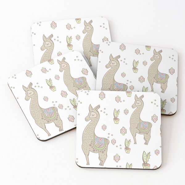 Item preview, Llama And Cactus Pattern - Soft Pastel Colour Palette designed and sold by Sketchbook Designs.