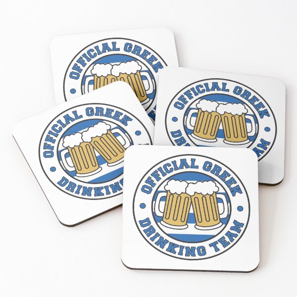 Item preview, Official Greek Drinking Team Featuring Flag Of Greece And Beers designed and sold by jaycartoonist.
