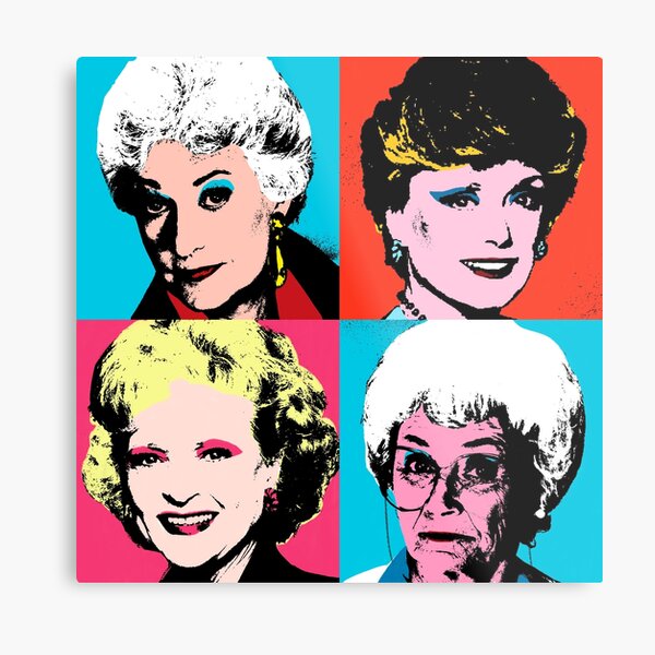Golden Warhol Girls Metal Print