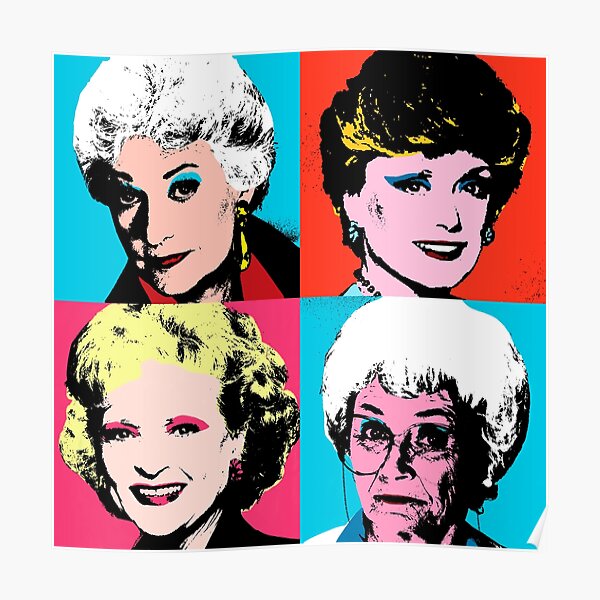 Golden Warhol Girls Poster